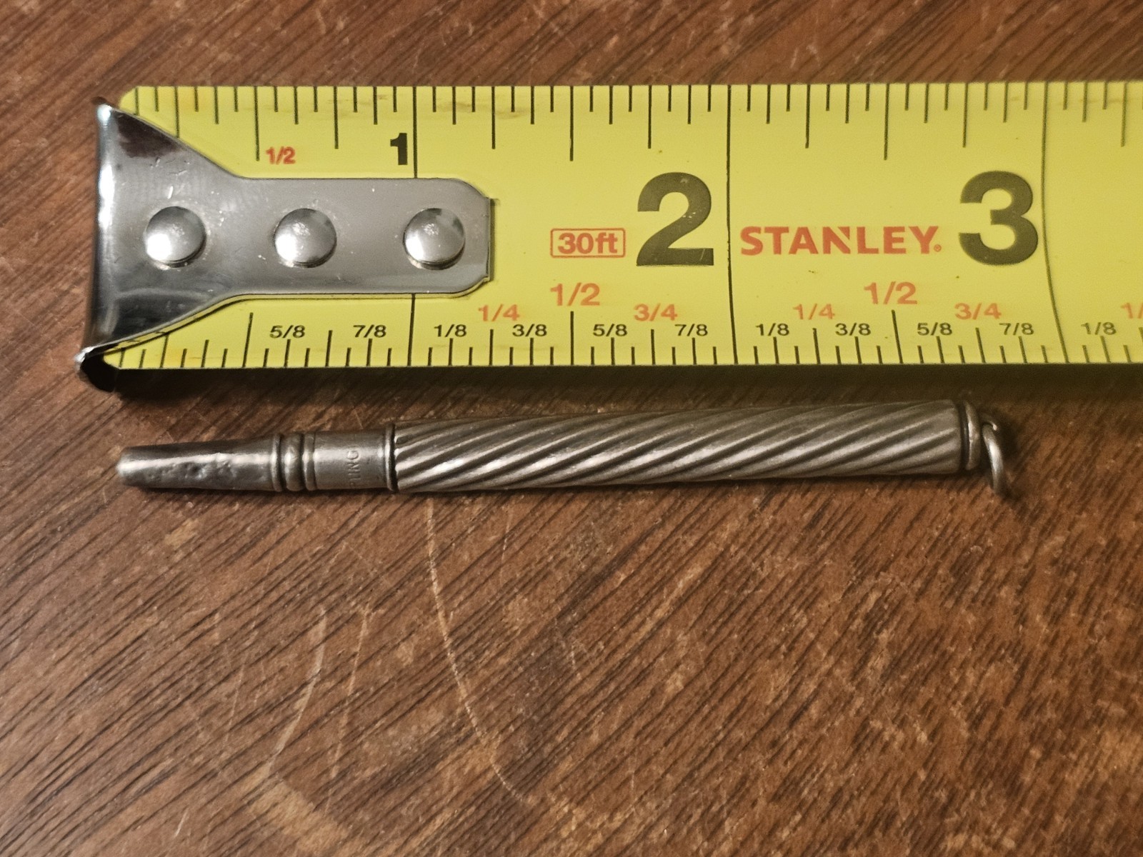 Sterling Silver Sliding Propelling Mechanical Pencil Ring Top Victorian Era Vtg