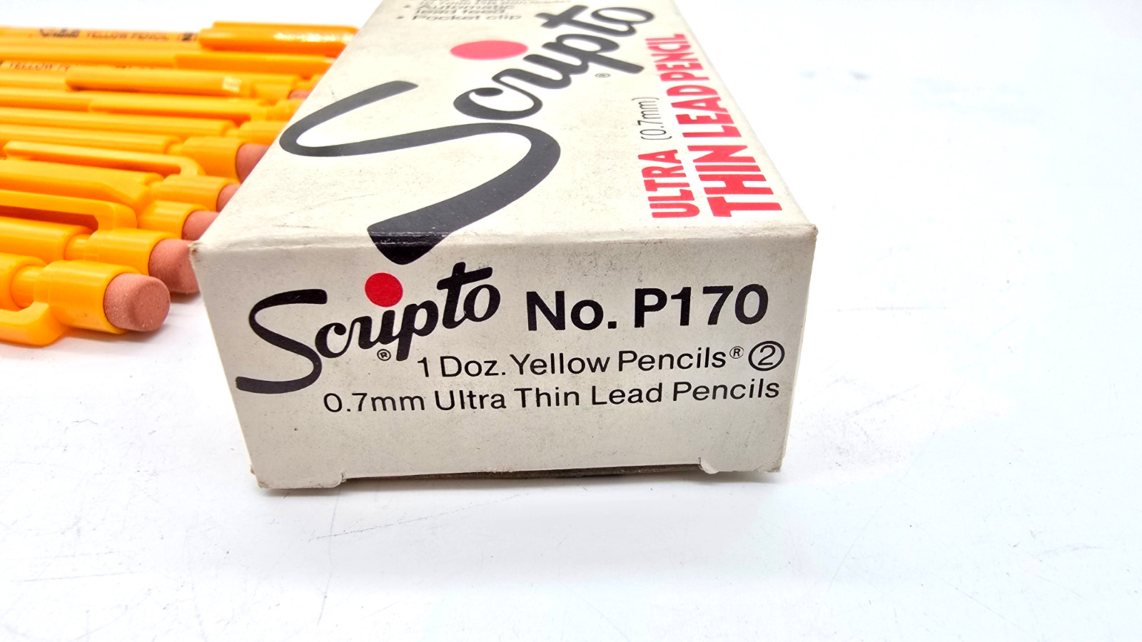 Lot of 12 Scripto Mechanical Yellow Pencils P170 New in box .7mm NOS