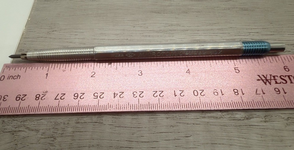 Vintage Drafting Eberhard Faber Microtomic 607 Mechanical Pencil Metal USA.