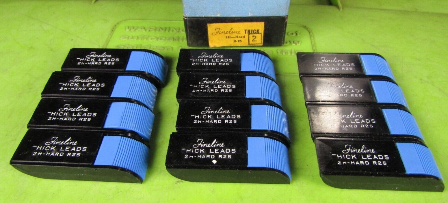 Fineline 2H Thick Hard R25 Mechanical Pencil Leads 12 Boxes of 25 ~ 300 Total