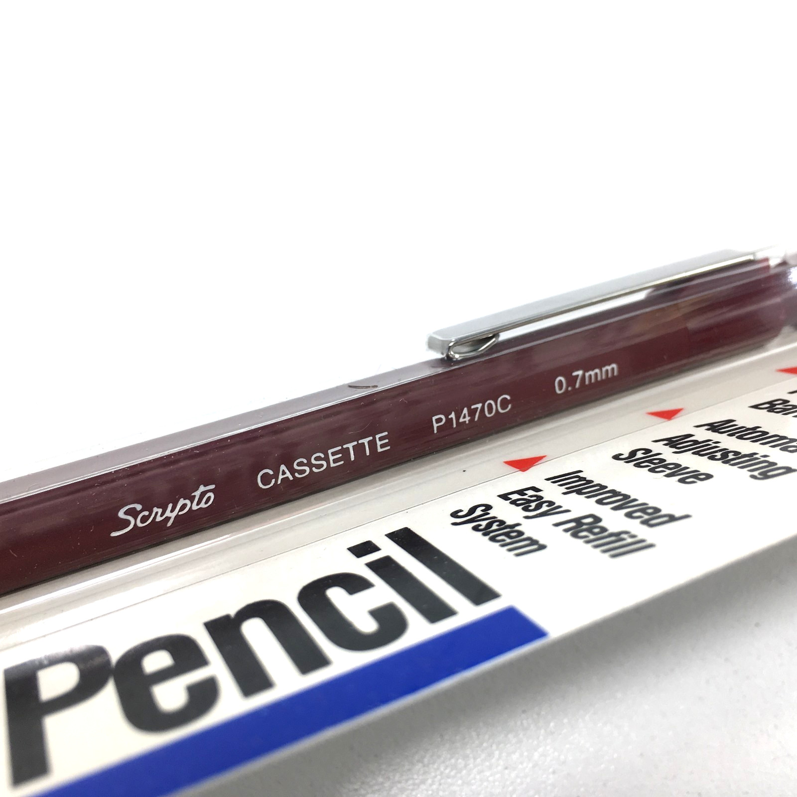 3-Pack 1990 Scripto Super Cassette Mechanical Pencil P1470C .7mm Lead Japan Red