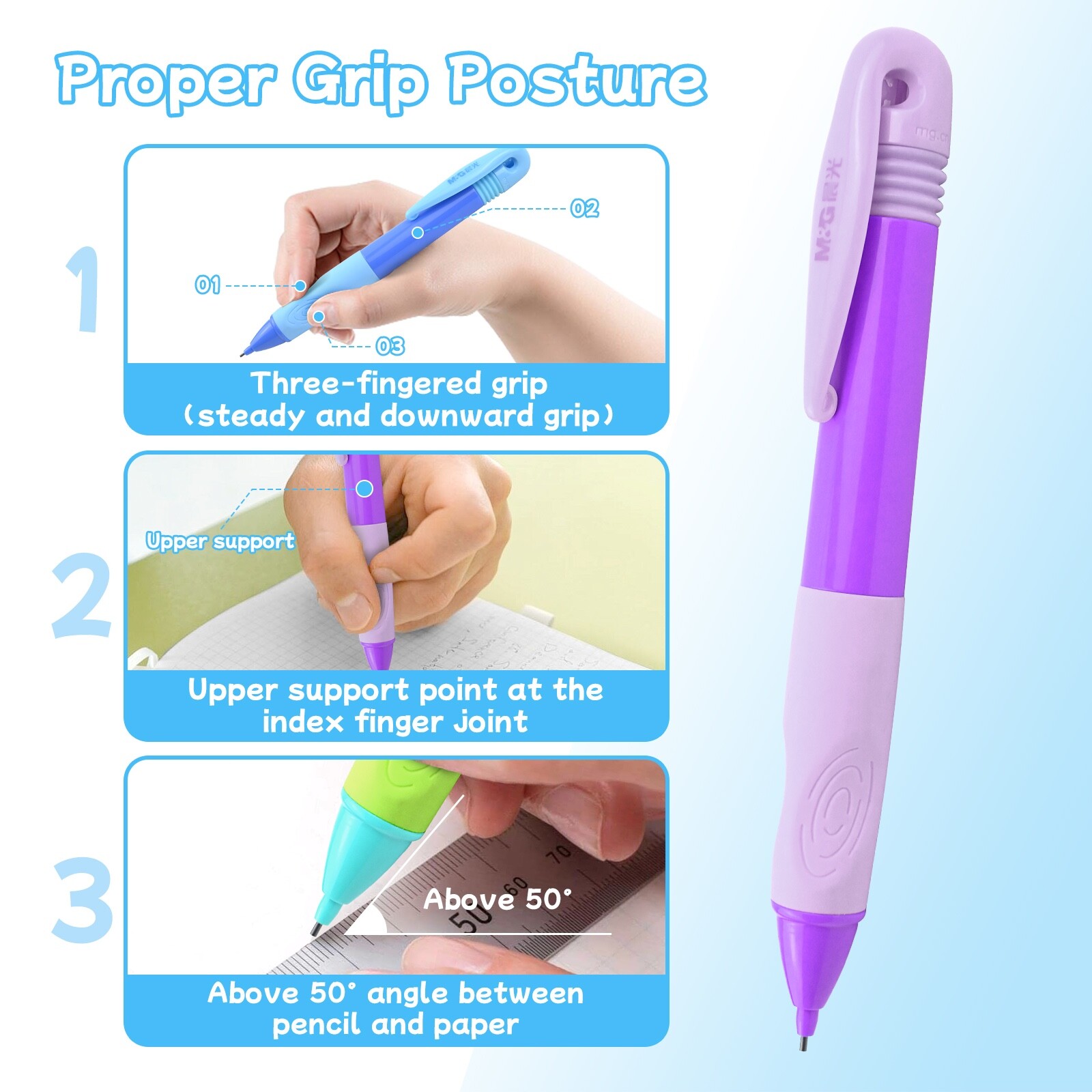 0.9 mm M&G Ergonomic Mechanical Pencil, 4-Count