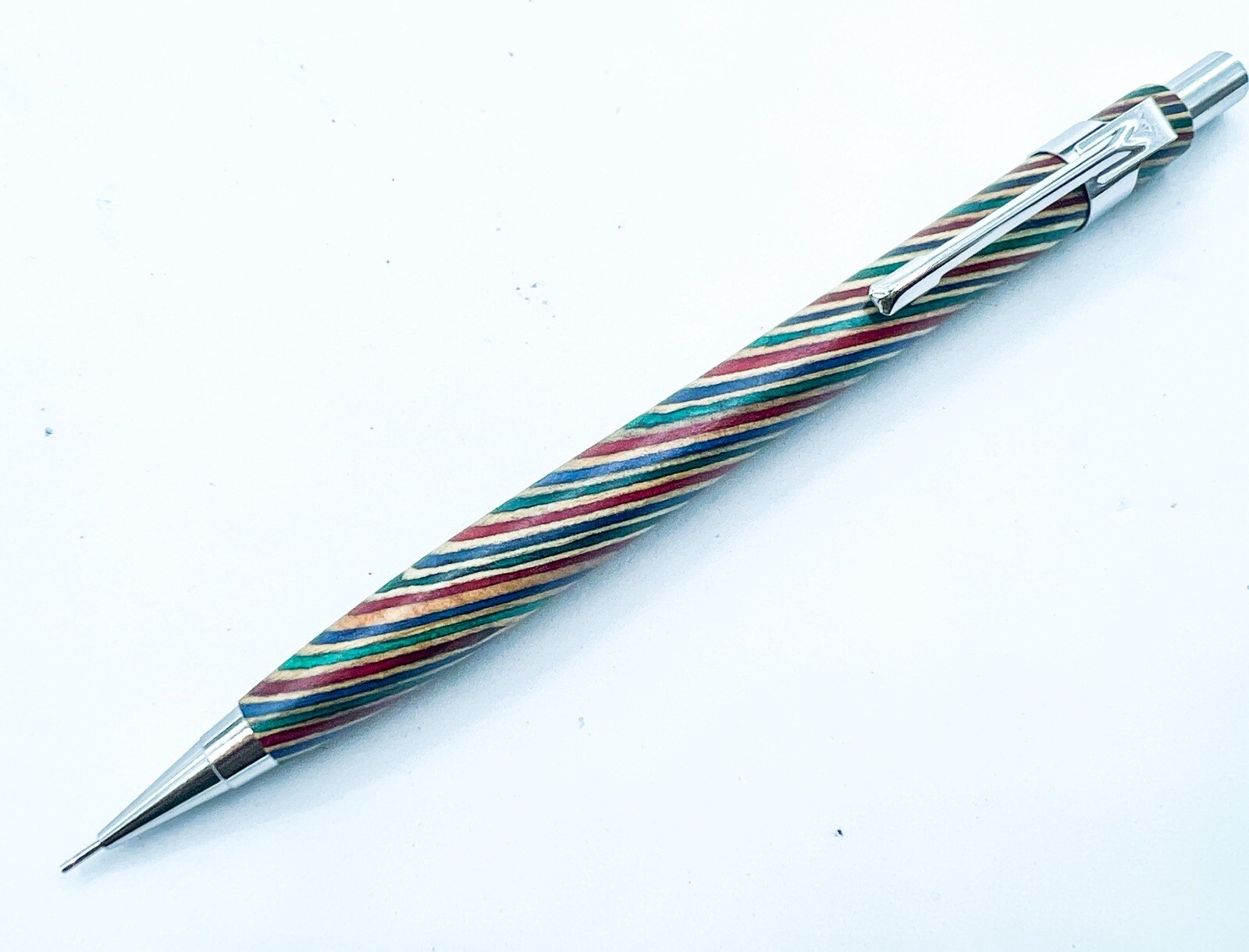 NEW Natural WOOD Rainbow Color MECHANICAL PENCIL 0.5mm Push Drafting
