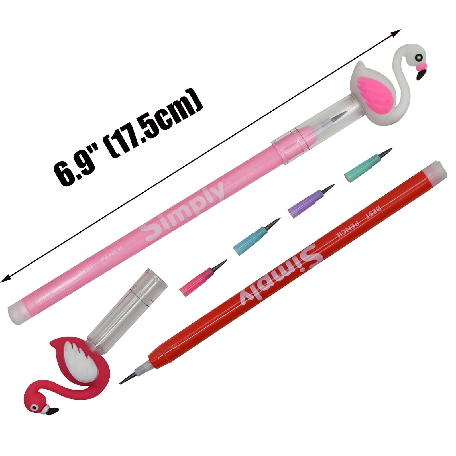 12 Pieces Adorable Stackable Pencils Flamingo Pencils Bird Stacking Pencil Wi…