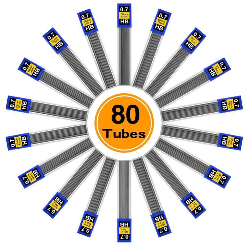 960 Pieces Lead Refills 0.7 mm HB Break Resistant Mechanical Pencil Refills, …