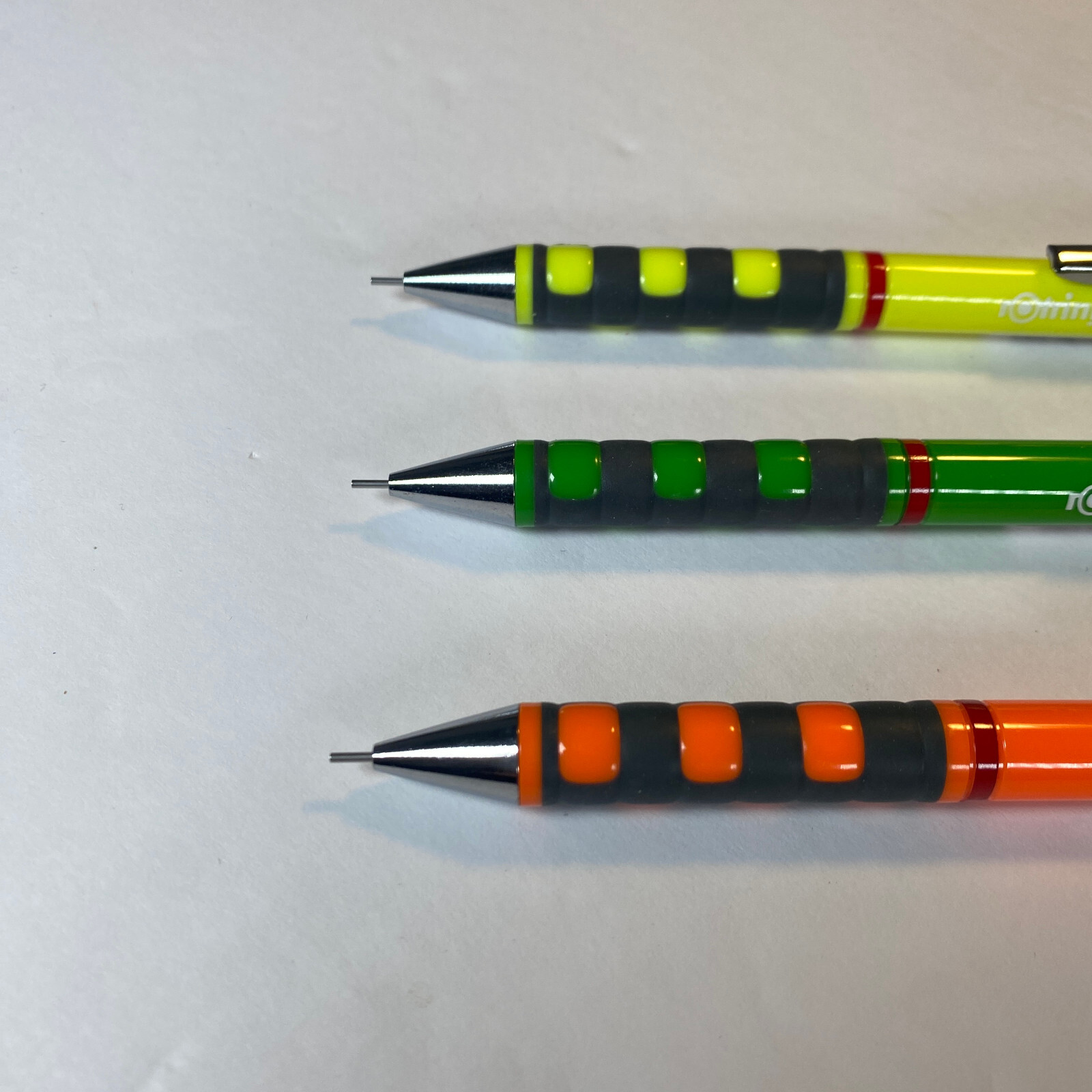NEW Rotring Tikky 0.5 mm Mechanical Pencil Lot of 3 Grip Green Orange Yellow