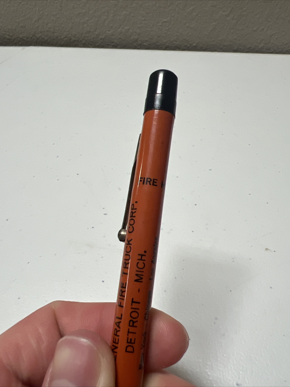 Vtg 1970’s Weaver Auto Point Pen Rare Orange The General Fire Truck Corp Detroit