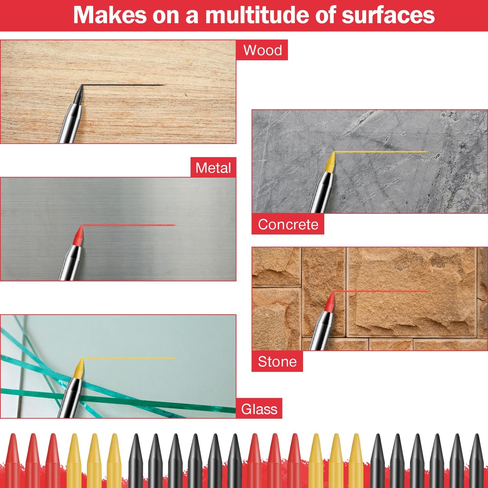 2.8 mm Pencil Refills for Carpenter Mark Pencils, Solid Deep Hole Mechanical …