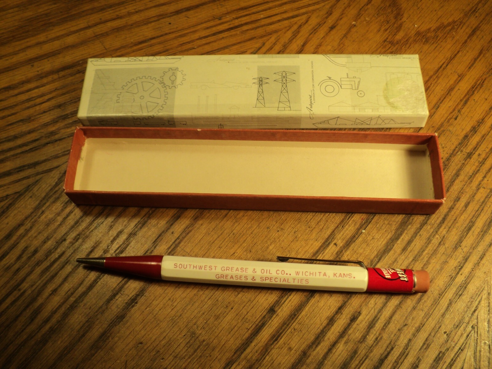 Vintage Autopoint Mechanical Pencil Southwest Grease & Oil 5-11/16″ NIB