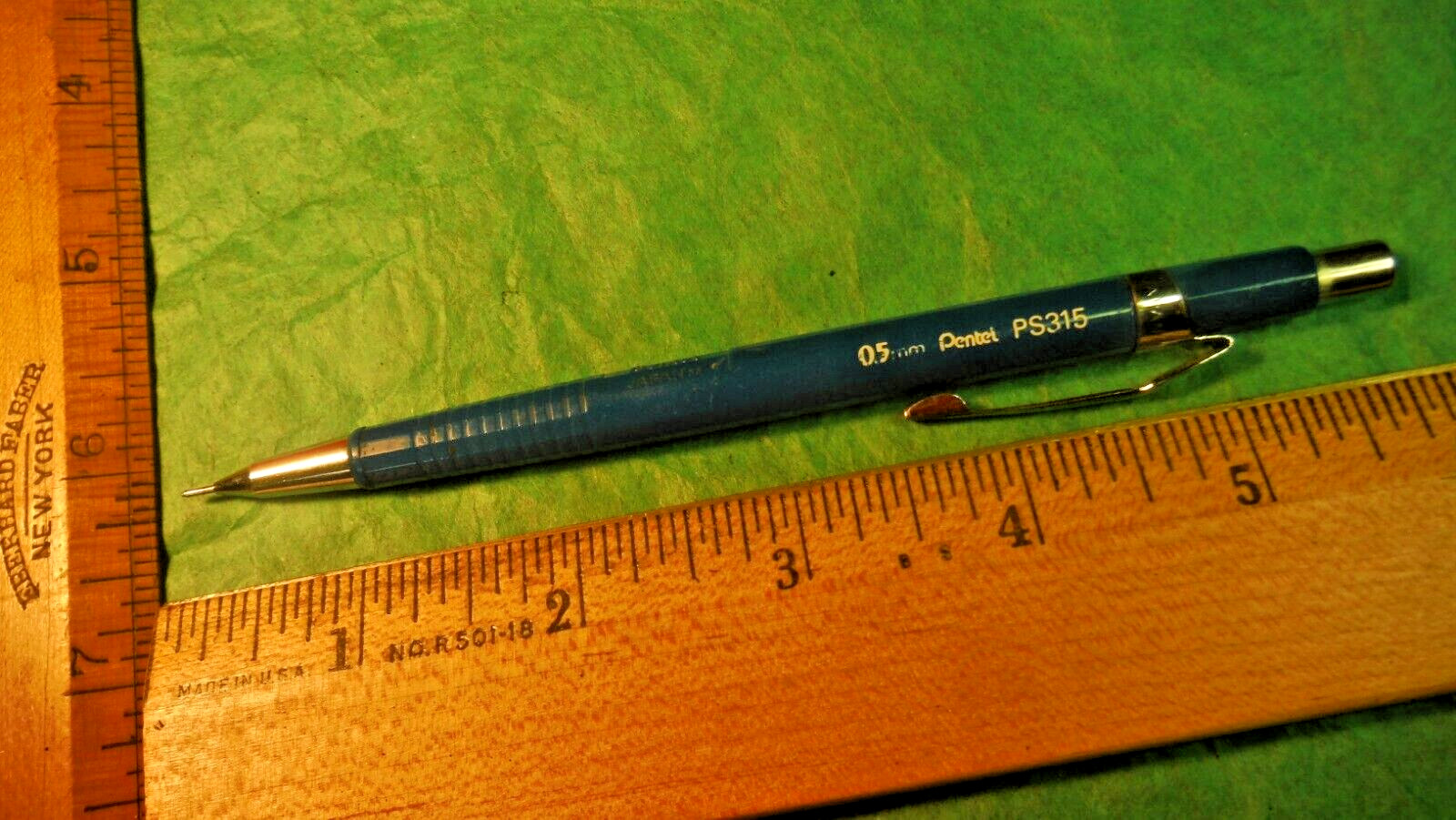 Mechanical Pencil Pentel 0.5 mm Blue PS315 Writes Forever PENTEL PS315 NO CLICK