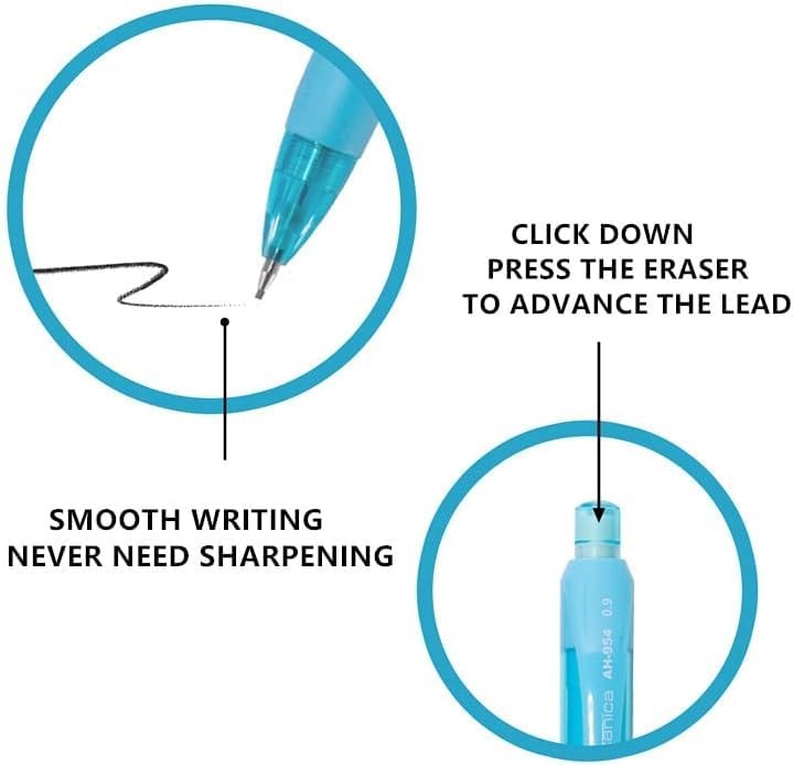 Mechanical Pencil 0.9, Thick Point, HB lead pencils with refills and cap eras…