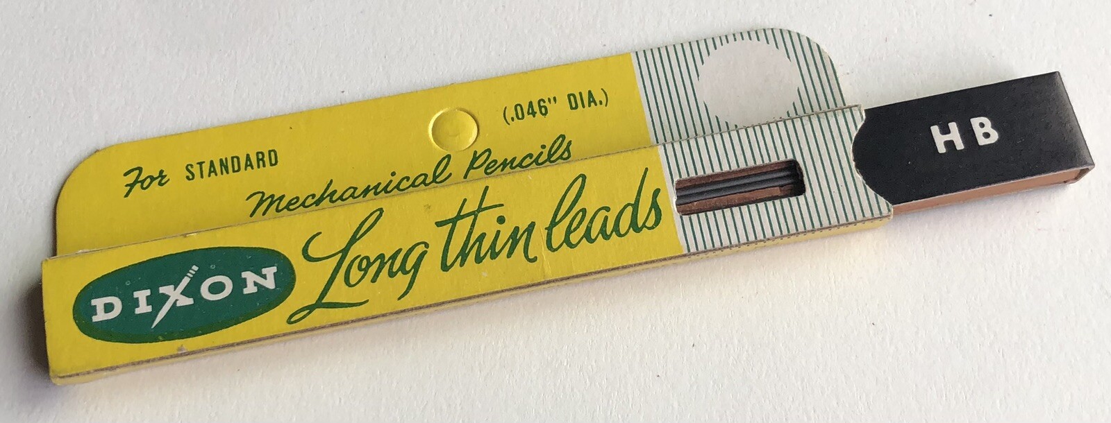 Vintage DIXON Mechanical Pencil Lead 1.1mm HB 12pk NOS Sleeve Card USA