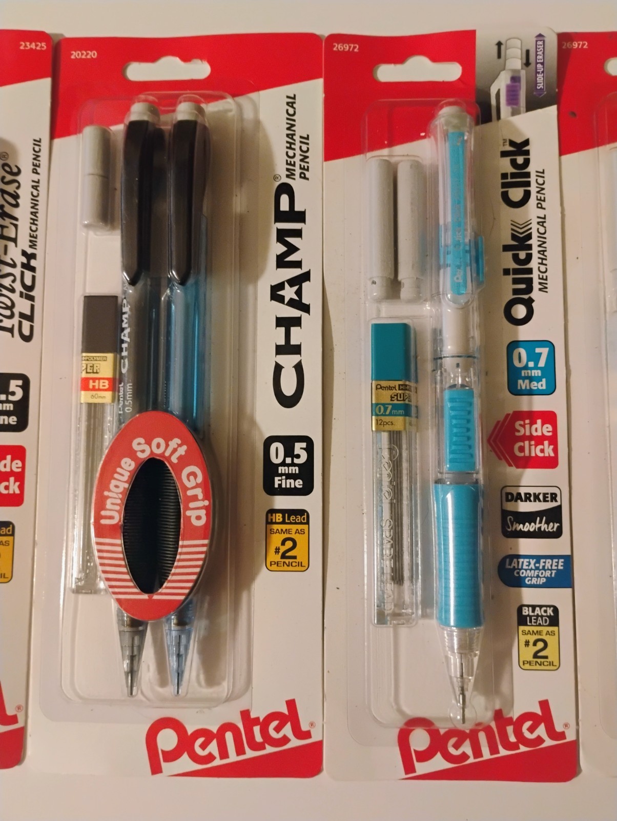 (5) Pentel Mechanical Pencil Lot, Sharp, Champ, Quick Click, Twist Erase New