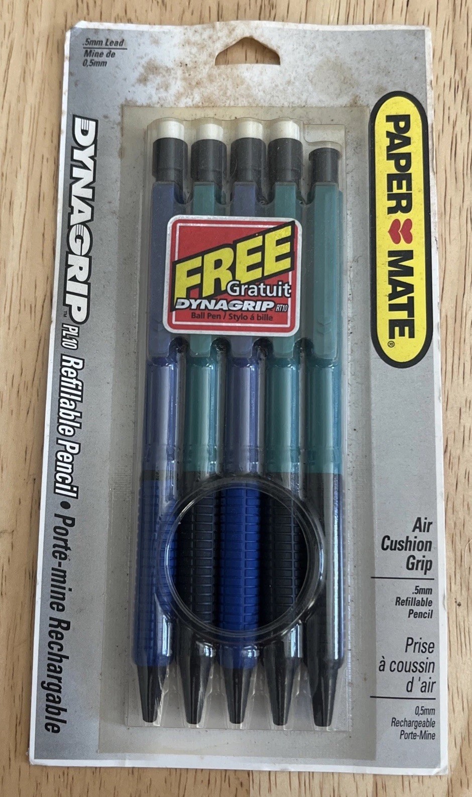 4 NEW Paper Mate Dynagrip Mechanical Pencil PL10 Air Cushion Grip Free Ball Pen