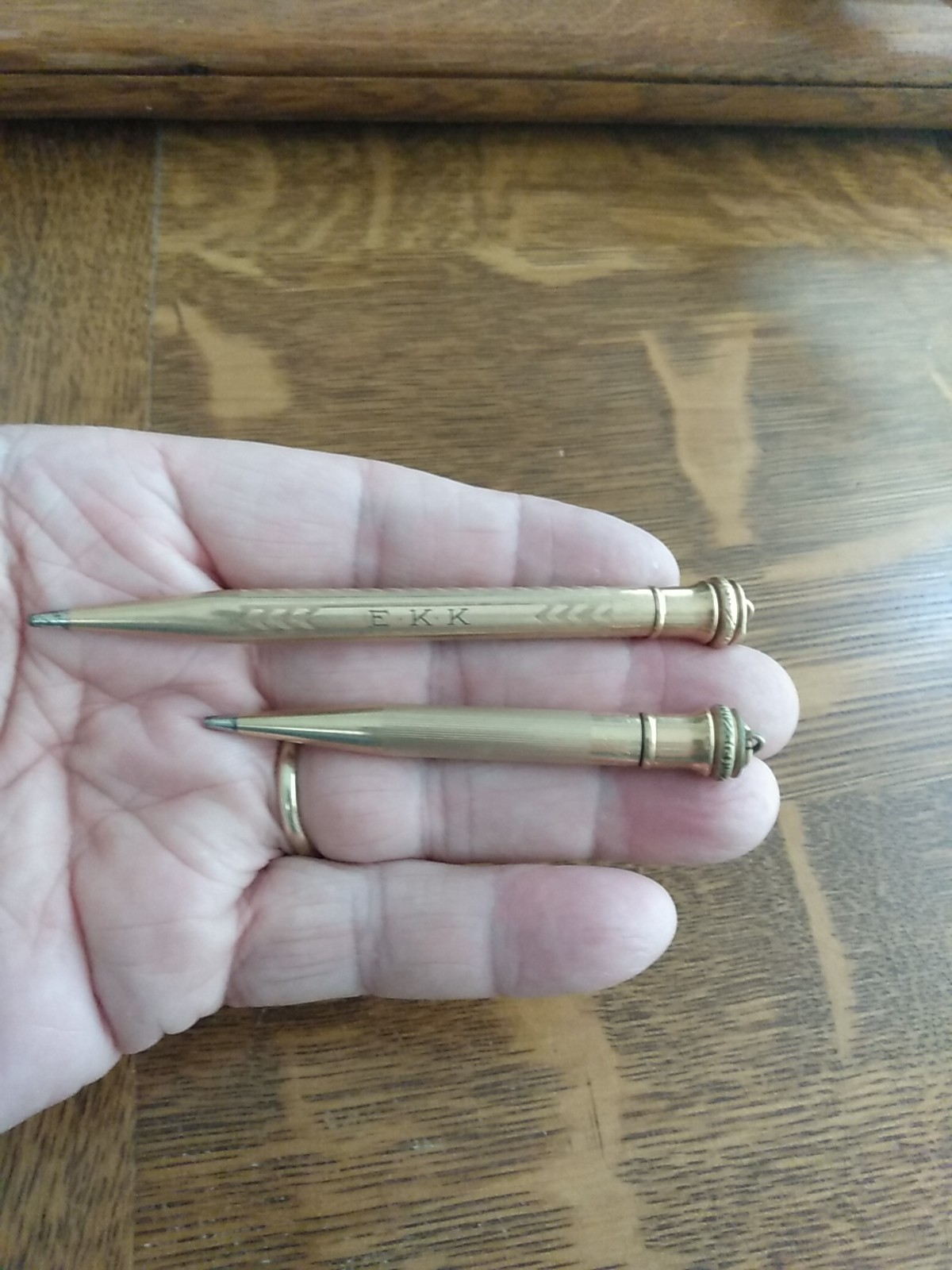 Antique Lot Of 2 Wahl Eversharp Gold Filled Mechanical Pencils