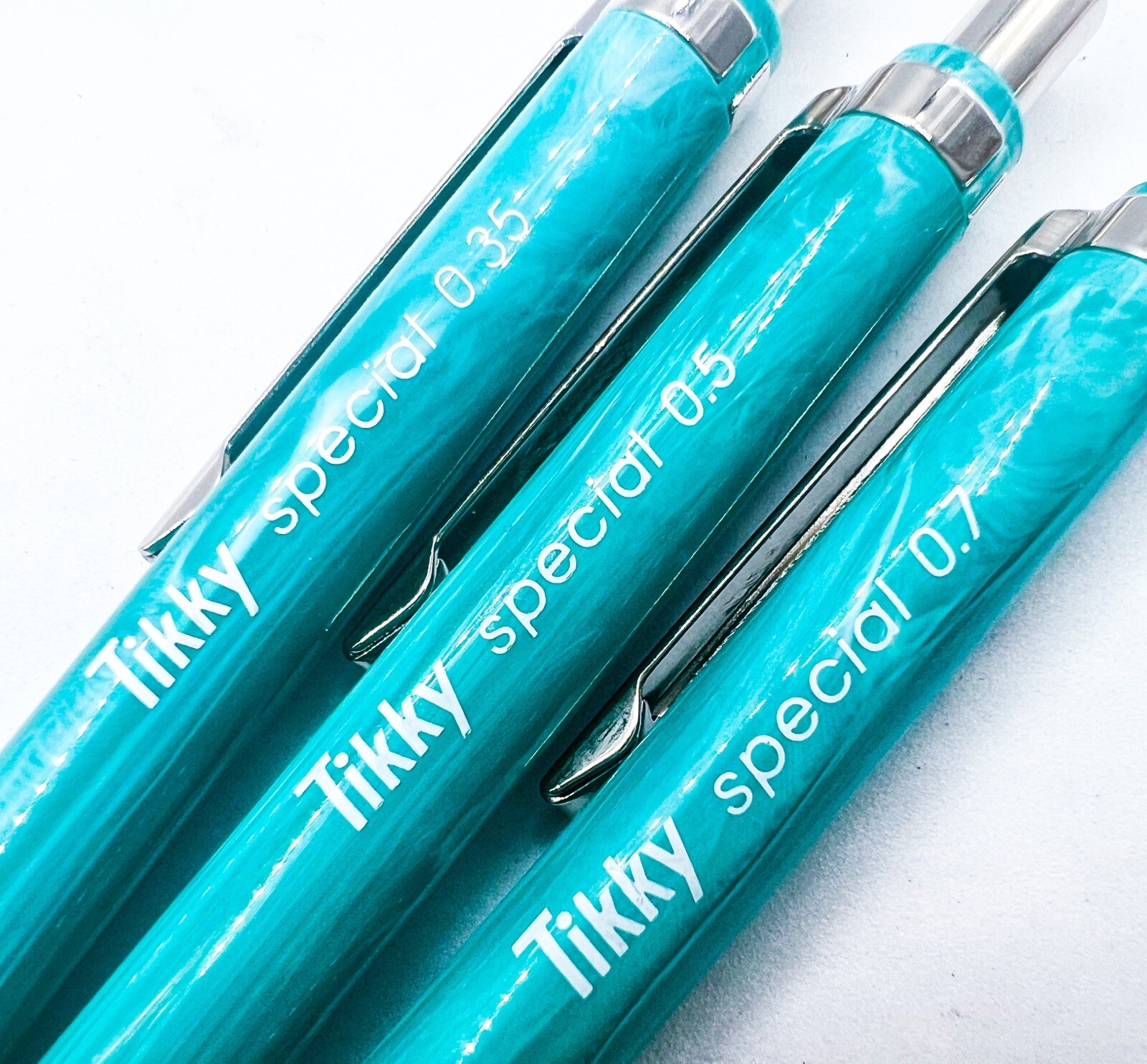 NOS rotring tikky special mechanical pencil 3pcs marble Green with pouch