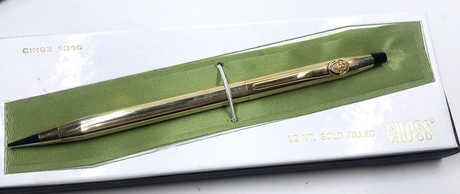 Vintage Cross 12K Gold Filled Pencil Enameled Riker Medical Medallion In Box