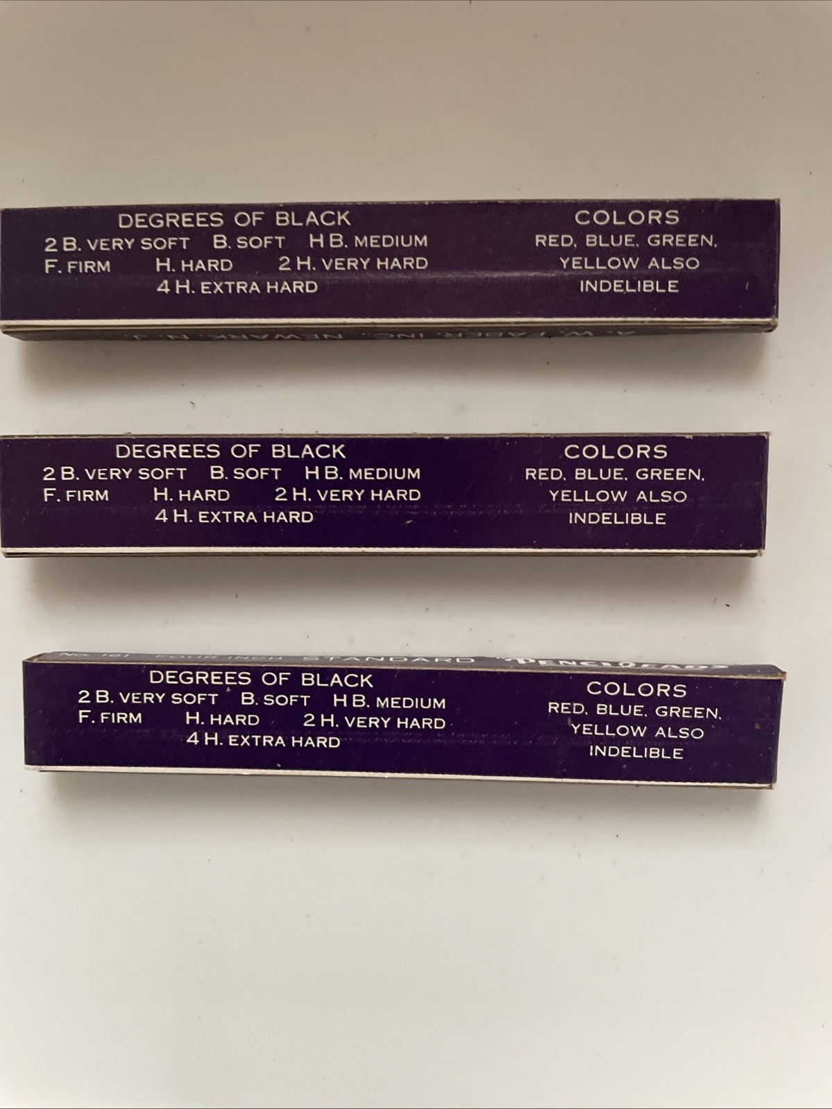 Vintage Pencil Leads A.W. Faber No.161 Four Inch Pencil Leads Black All 3 Boxes
