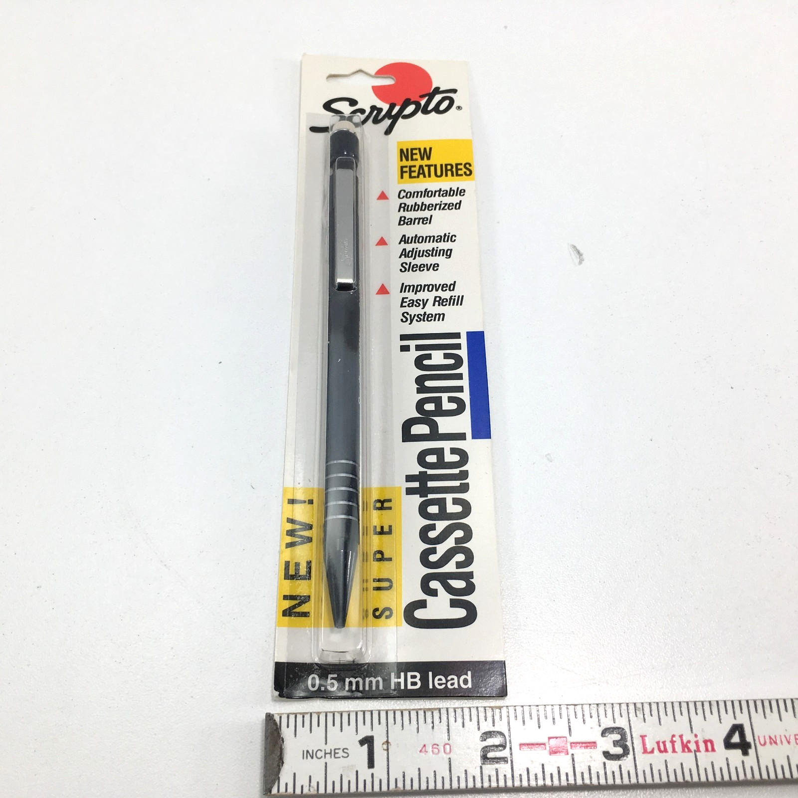 (X3) 1990 Scripto Super Cassette Mechanical Pencil P1450C .5mm Lead Black Japan