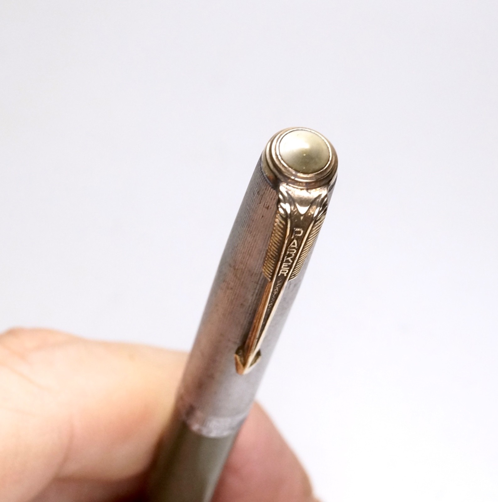 Parker 51 Pencil Sterling Cap Gray-Green Barrel GF Trim, For Parts or Repair