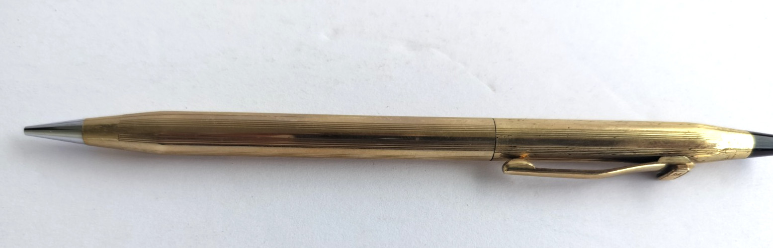 Vintage Cross Mini 5.25″ Gold Plate 1/20 10k Mechanical Pencil in Box USA E & W