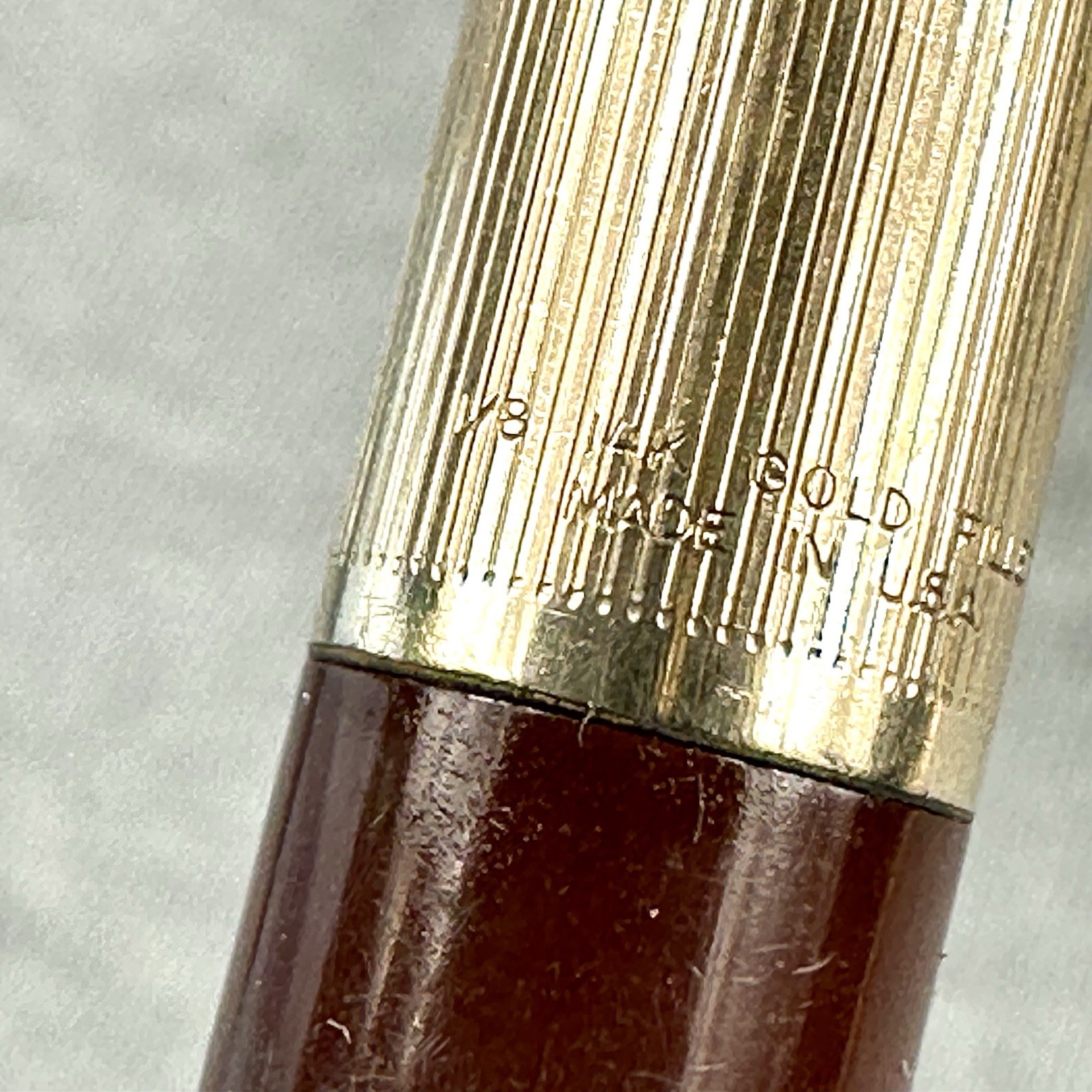 Parker 51 Pencil Cordovan Brown Working 1/8 14k Gold Filled Cap Excellent