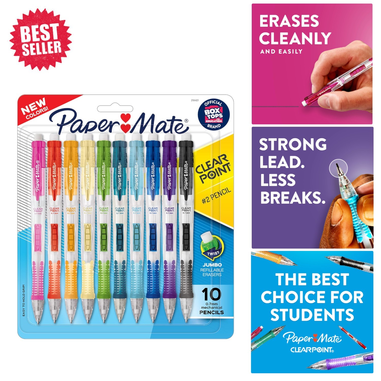Comfortable Writing with Clearpoint 0.7mm Mechanical Pencils – 10 Count Variety