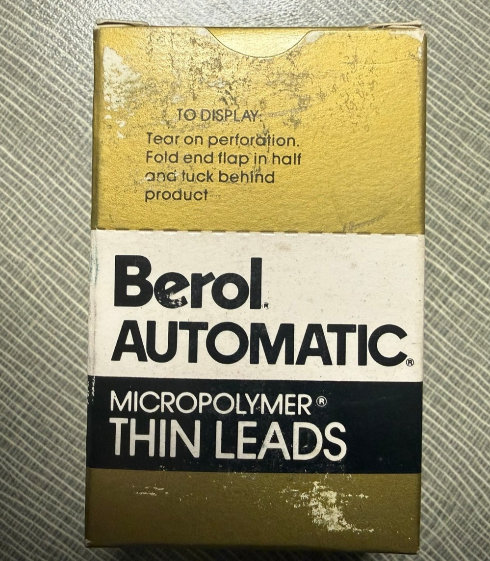 Vintage Berol Automatic Thin Leads NOS “HB” 0.9mm 12 Tubes Micropolymer