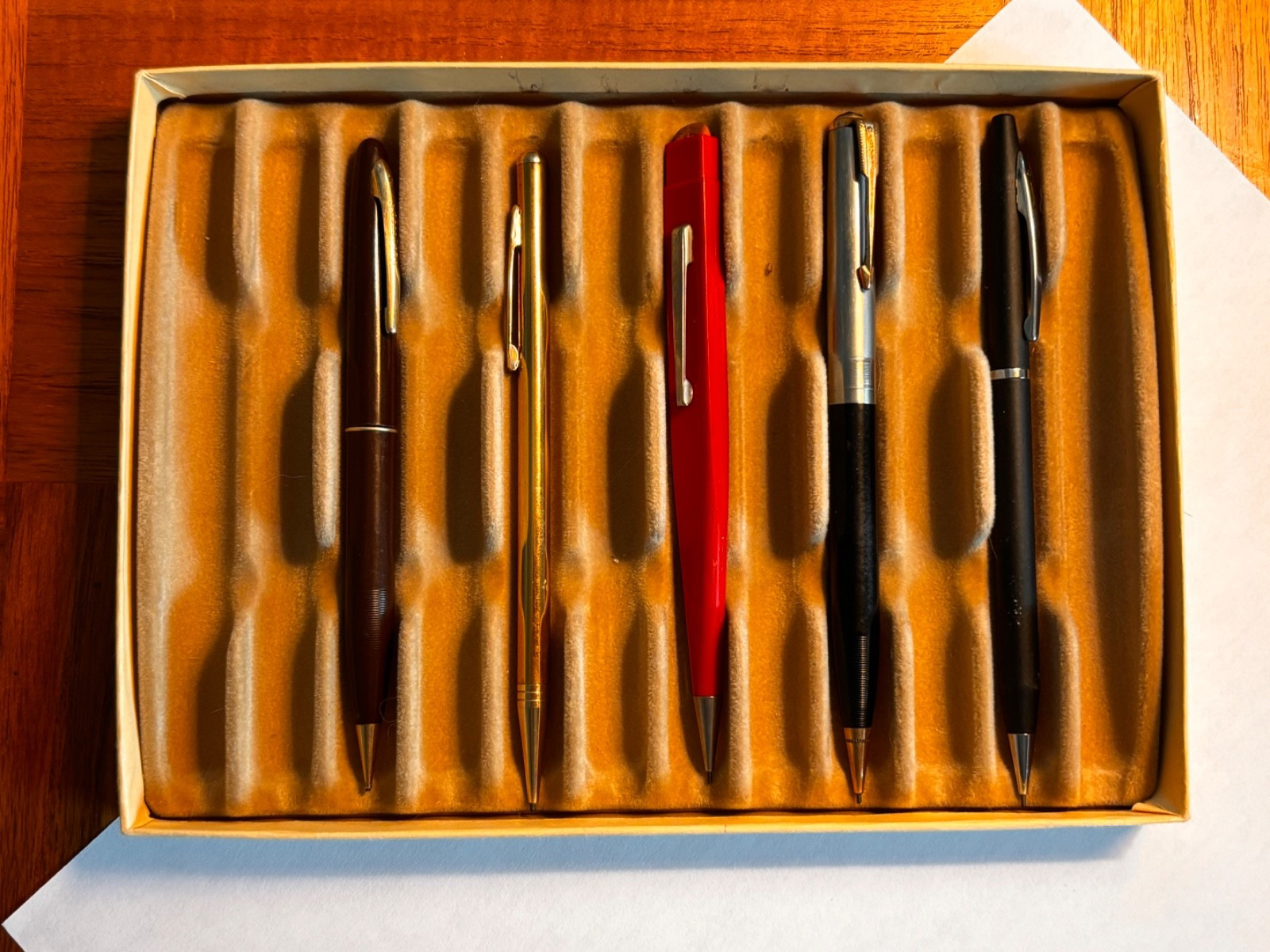 Lot (5) Vintage Mechanical Pencils Parker Slencil Quill Sheaffers Nice Condition
