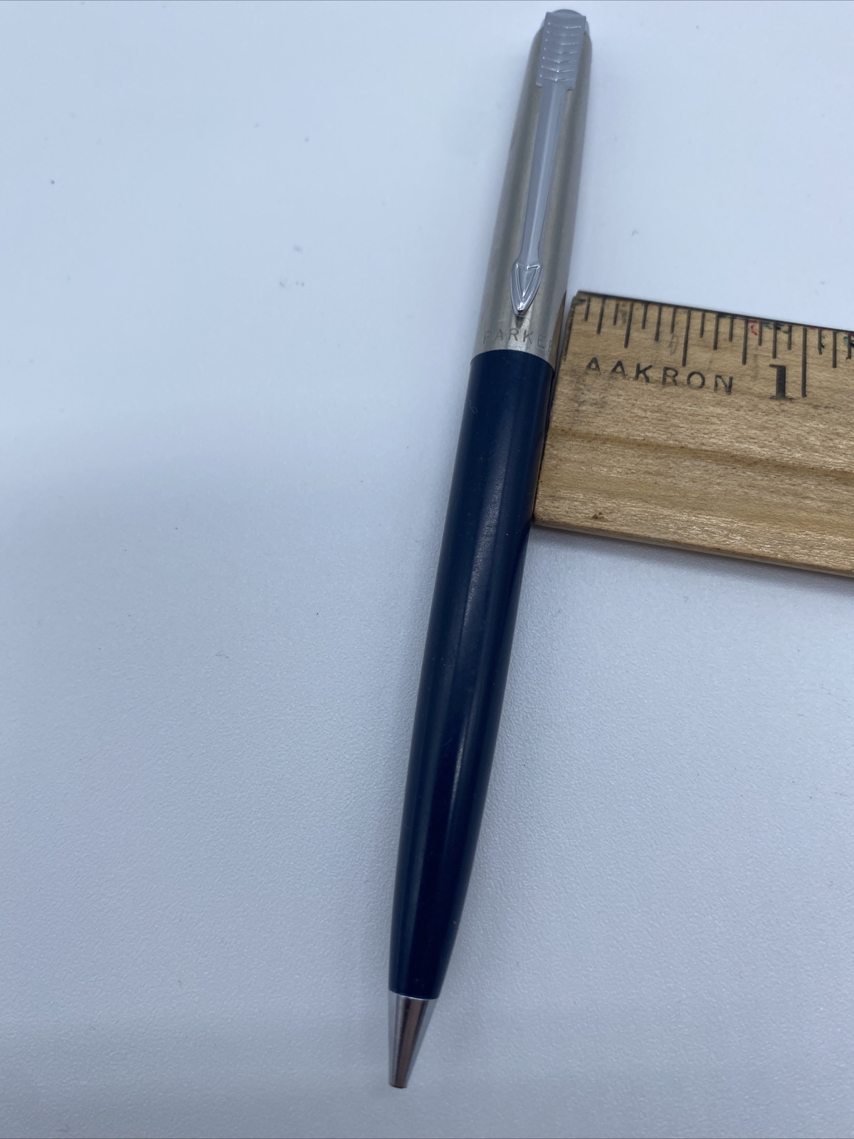 Vintage Parker Arrow Mechanical Pencil Turn Advance Lead Blue Silver Made In USA