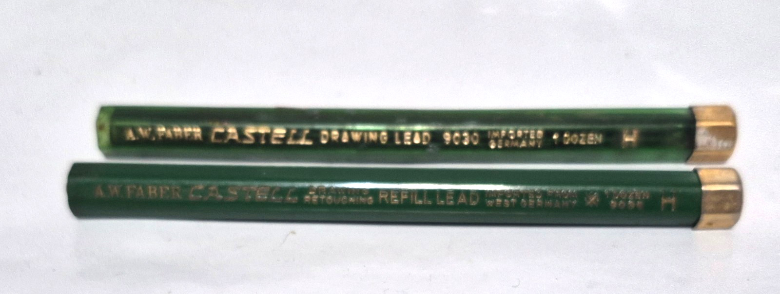 A.W. Faber Castell Drawing #9030 Refill Lead Germany H – 10 whole+ partial leads