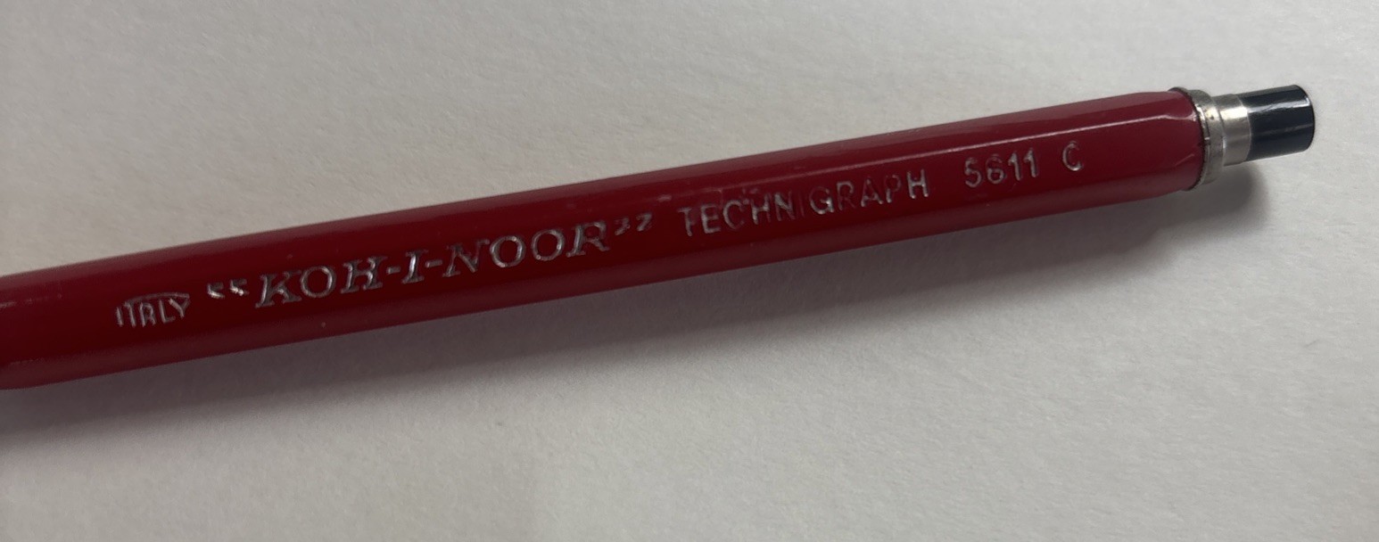 Vintage KOH-I-NOOR Red Technigraph 5611 Lead Holder Drafting Pencil Made Italy