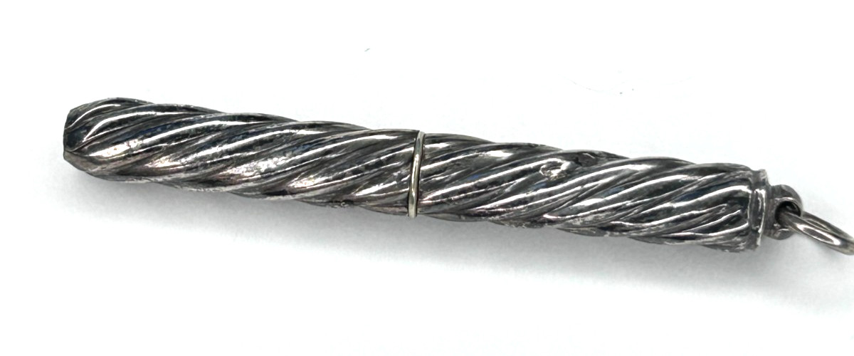 Antique Victorian Sterling Silver Mechanical Chatelaine Pencil Retractable Lead
