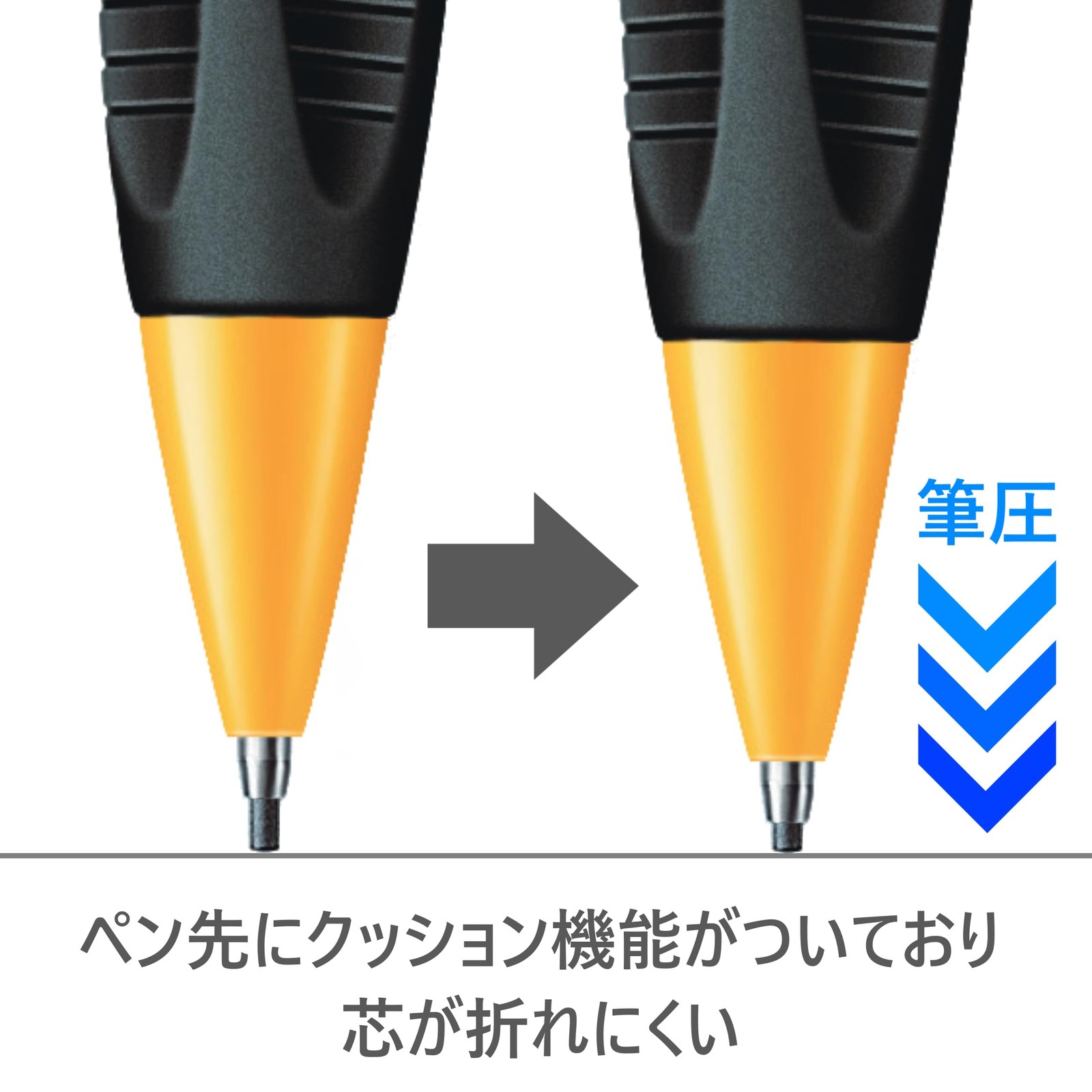 Mechanical Pencil 1.3 mm Lead Size with Durable Yellow Body Student Writing