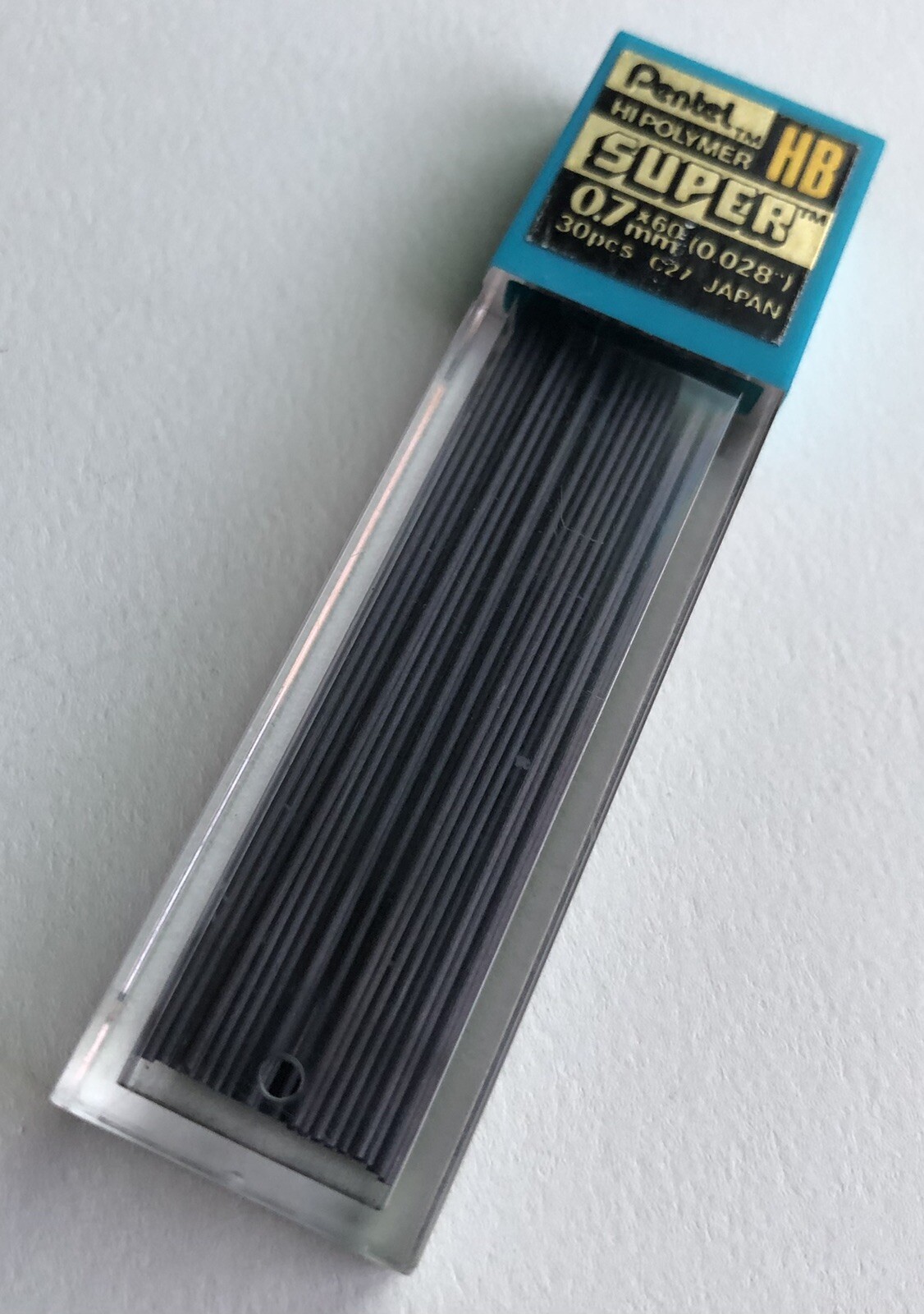 Vintage PENTEL Hi Polymer HB Mechanical Pencil Lead .7mm Black NOS 30pk Japan