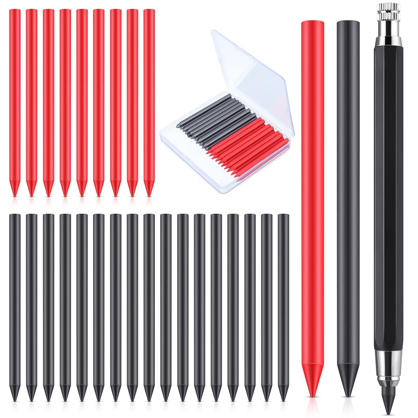 36 Pcs 5.6 MM Mechanical Pencil Refills and 5.6 MM Mechanical Pencil, Black R…