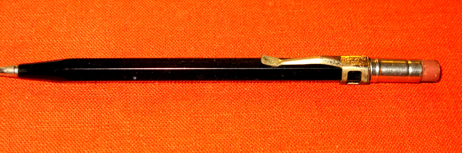 VINTAGE BLACK SCRIPTO 4-47 MECANICAL PENCIL W/EXTRA 1.18 MM LEAD