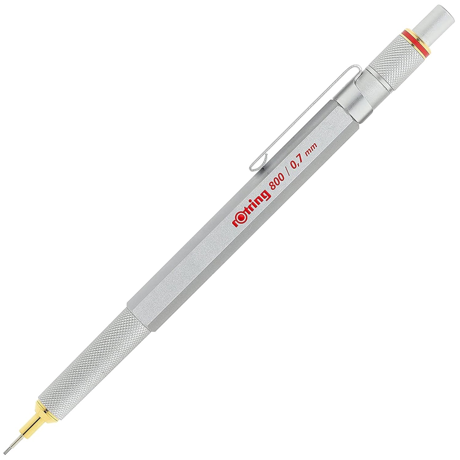 Silver Metal Barrel 0.7mm Mechanical Pencil