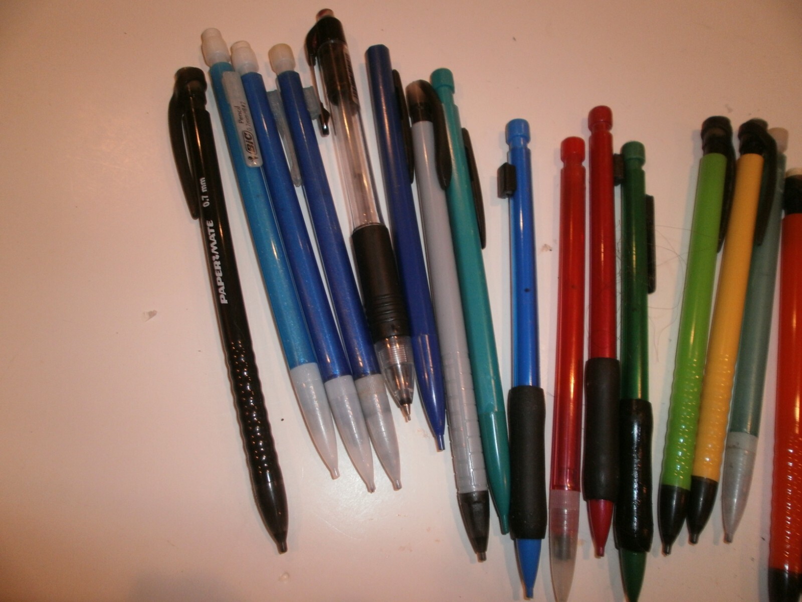 35 Mechanical Pencils 0.7mm + 2 Pop-A-Point push Pencils used assorted colors