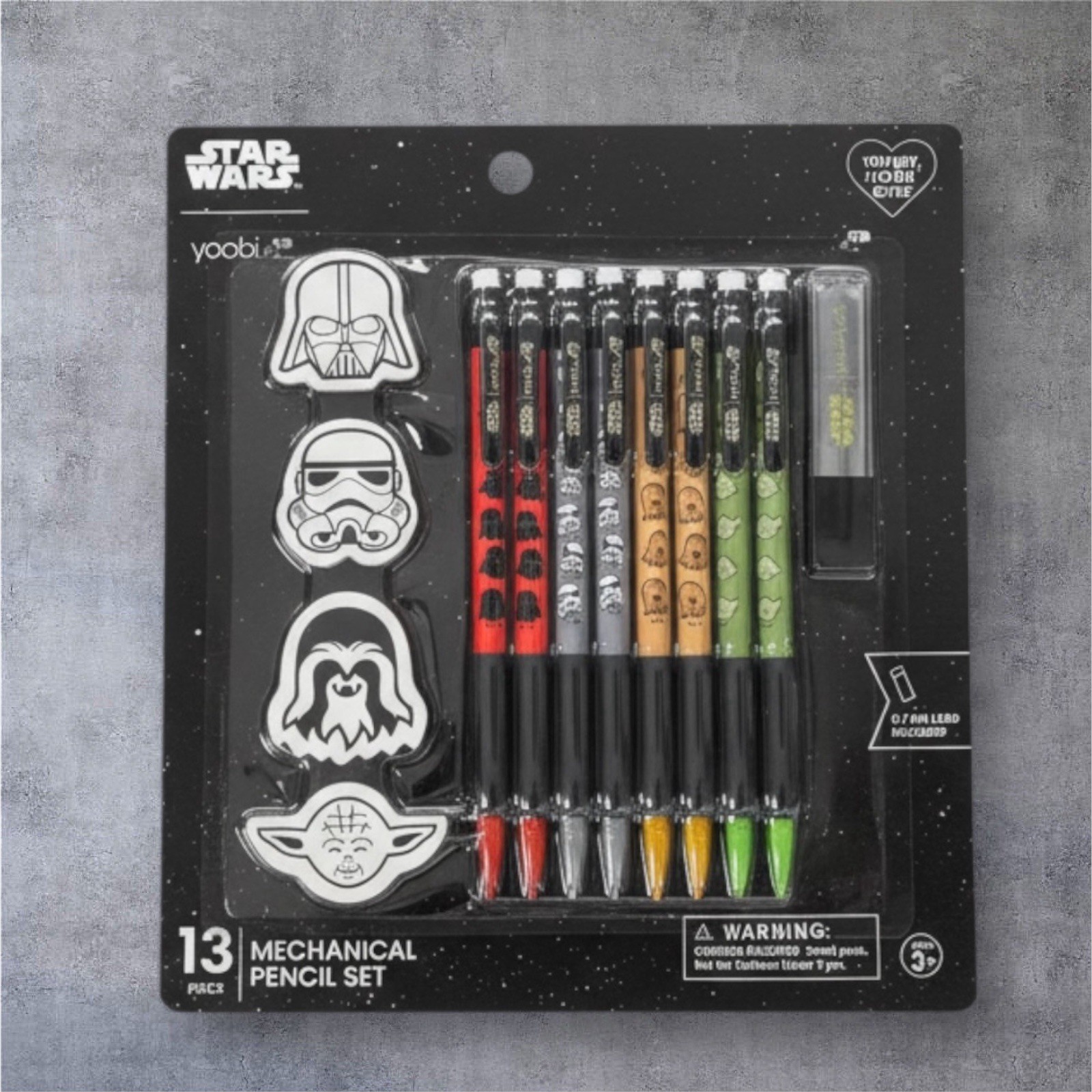 Star Wars 13 Piece Mechanical Pencil Set Erasers NIP