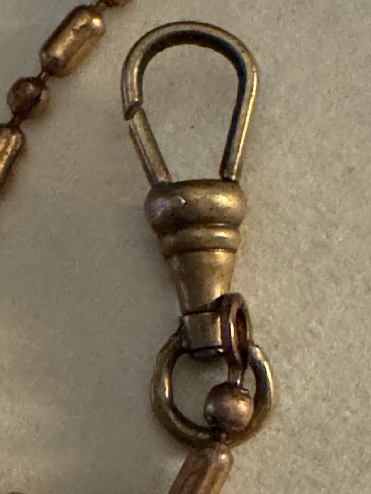 Antique Ever Sharp 4” Gold Filled Mechanical Pencil Chatelaine Ring Bead Chain