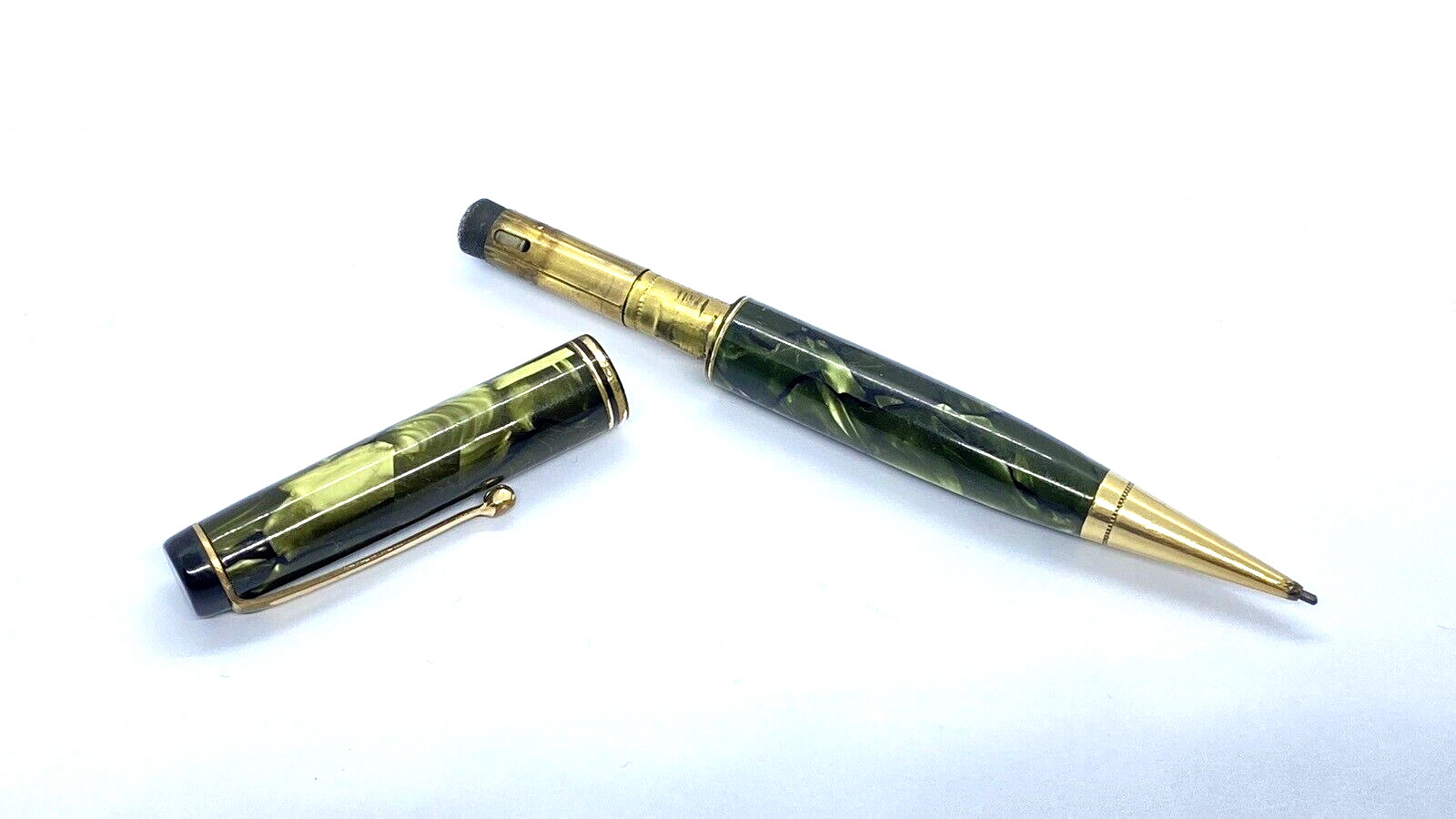 VINTAGE PARKER SENIOR DUOFOLD MECHANICAL PENCIL IN SEA GREEN MADE IN CANADA
