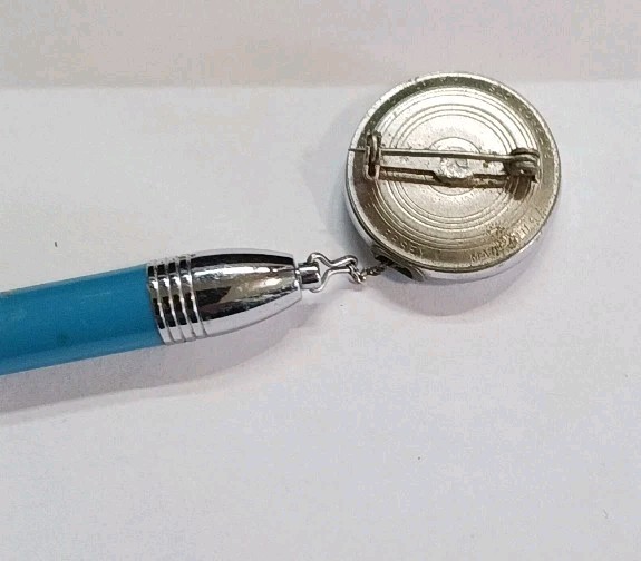 Vintage Mechanical Pencil w/ Chain Pin Back Desk Counter Pencil Works