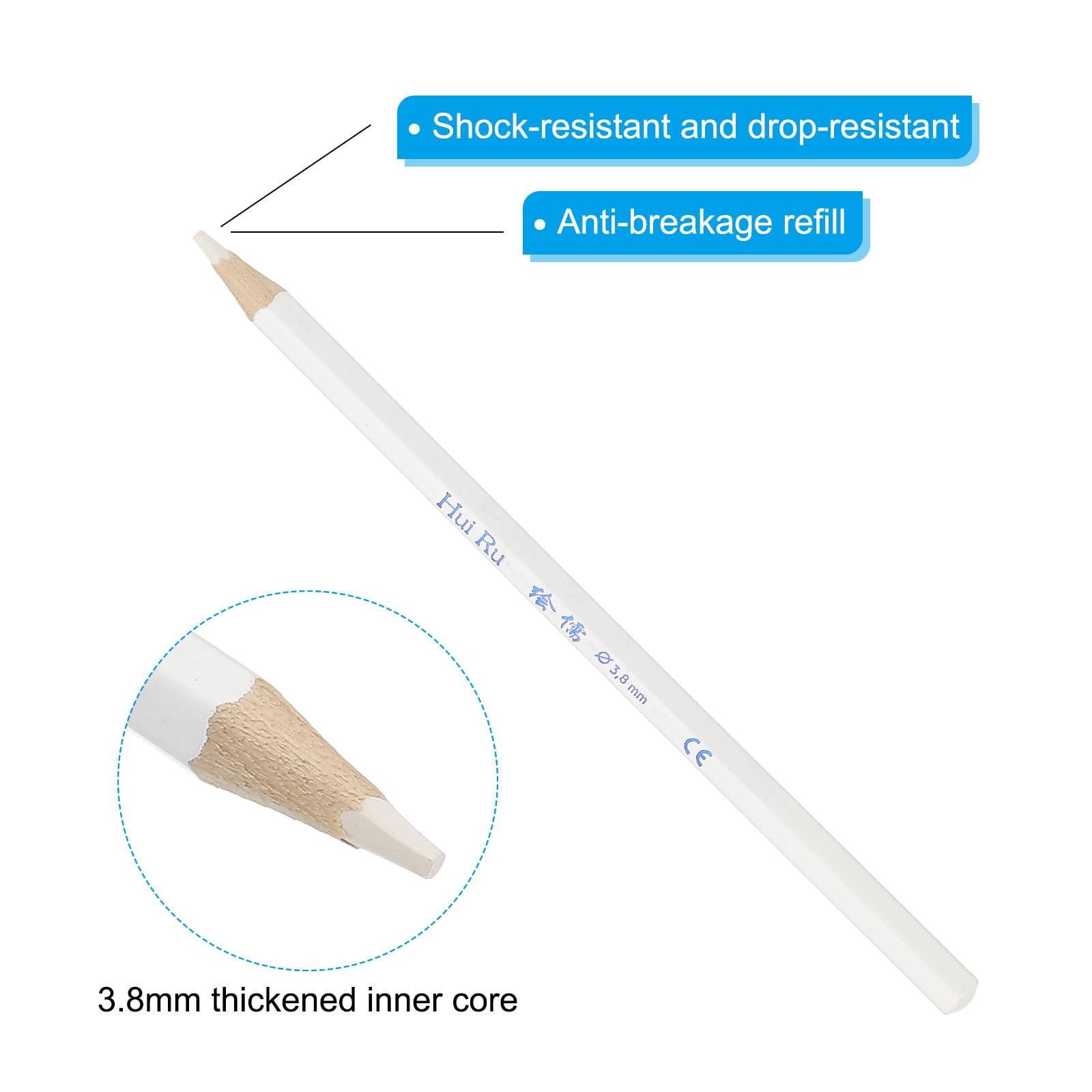 PATIKIL White Colored Pencils Set,12 Pcs Oil 1 Count (Pack of 12),