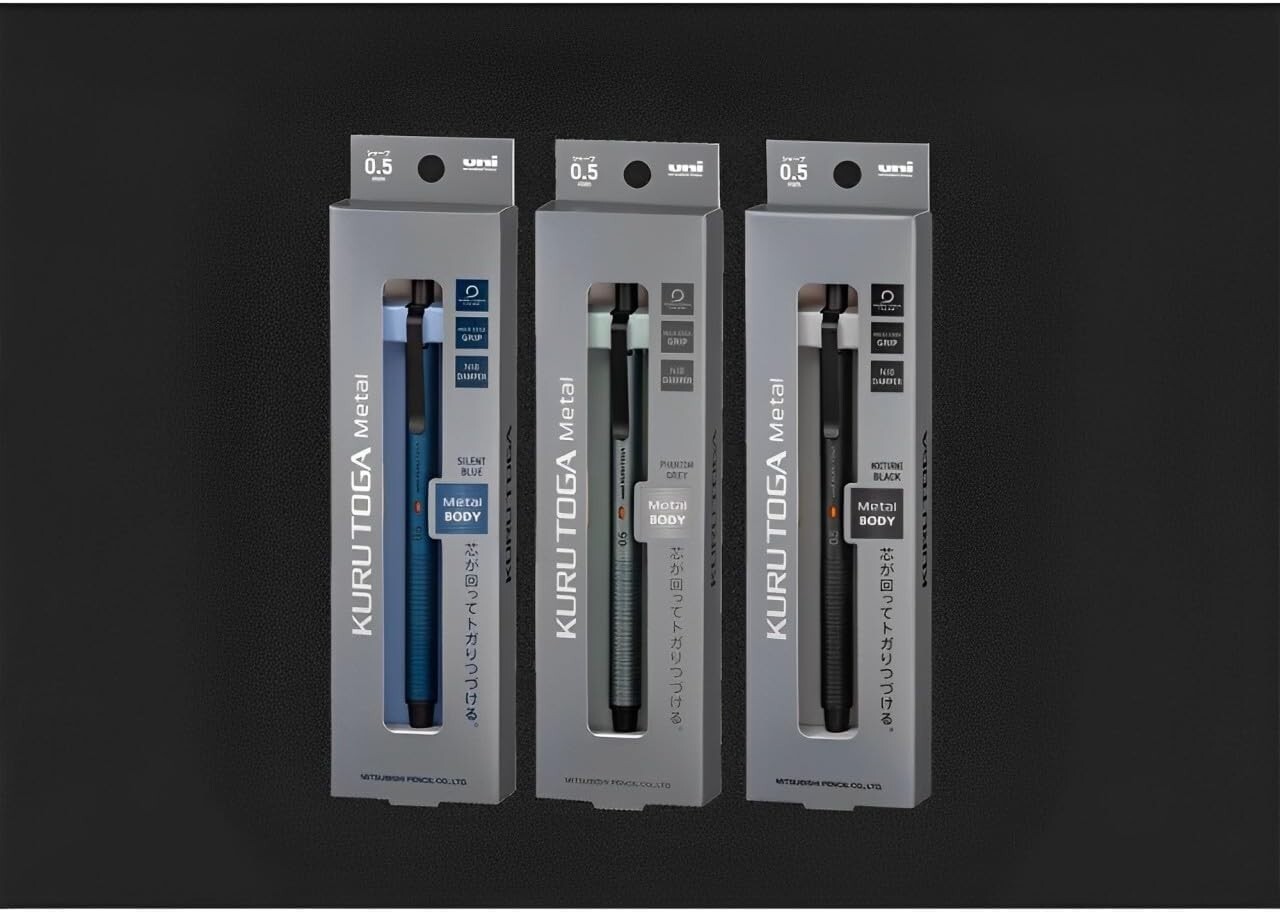 Uni M5KH1P.23 Kuru Toga Metal 0.5mm Mechanical Pencil Phantom Gray from Japan