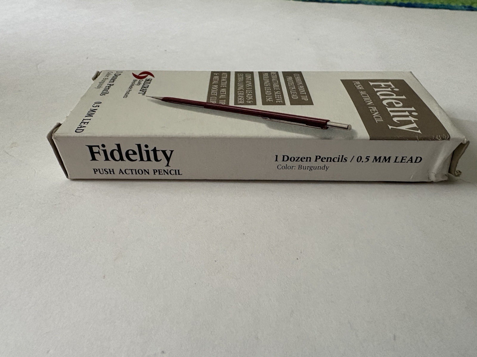 Box Unused 12 Fidelity SKILCRAFT BURGUNDY Mechanical Pencils 0.5 mm Push Action