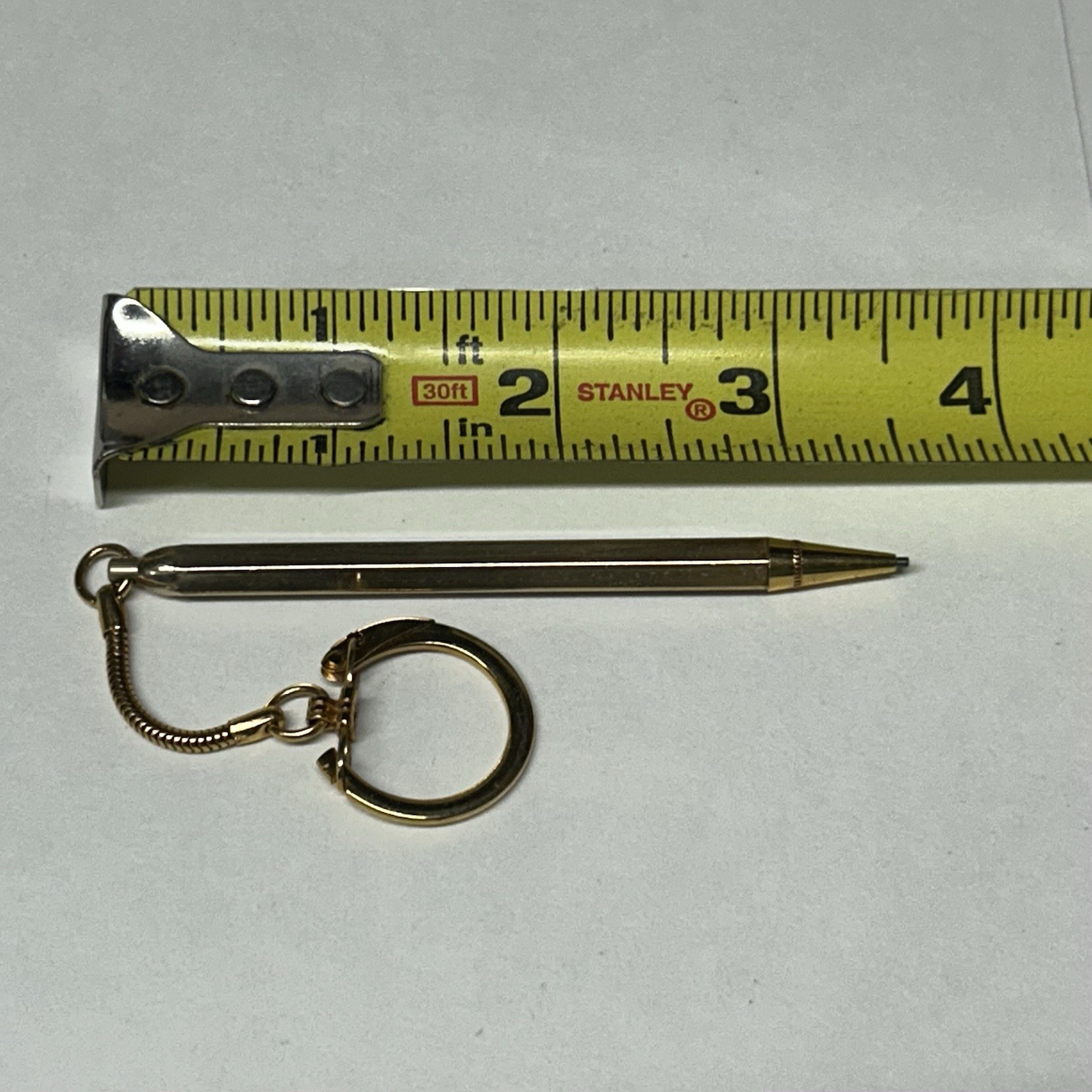 Vintage Goldtone Retractable Mechanical Pencil Keychain