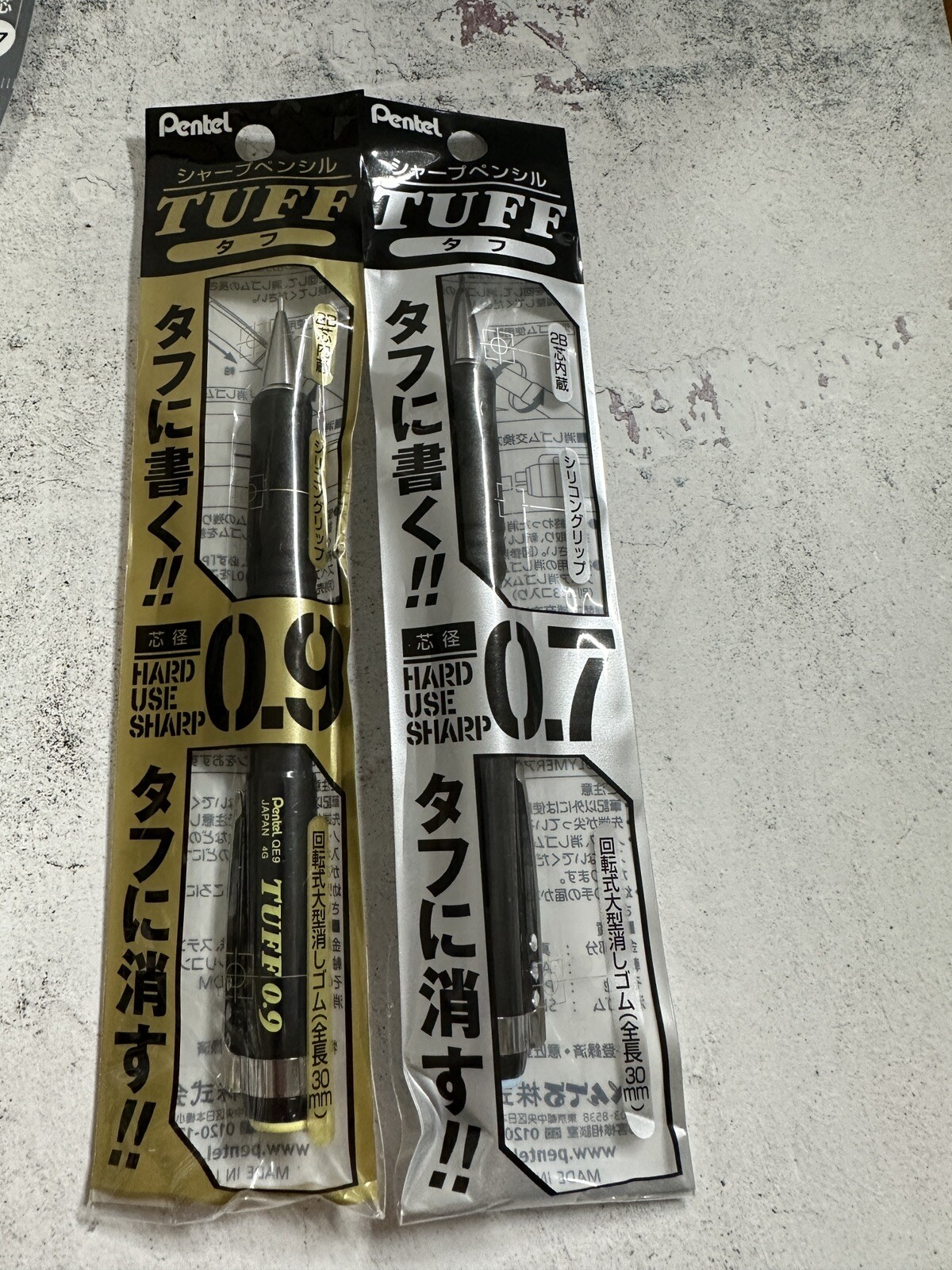pentel mechanical pencil 0.7 & 0.9mm Set Of 4 PG Metal 350 & TUFF 2B