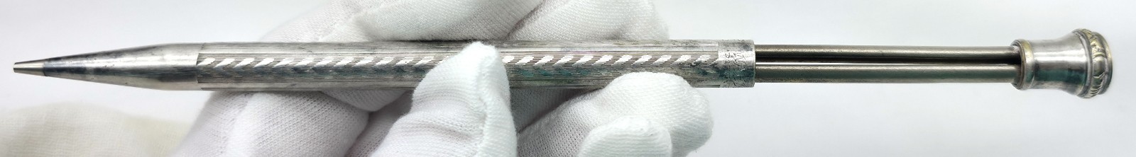 Antique Triple Plated Silver Case Wahl Eversharp Mechanical Pencil