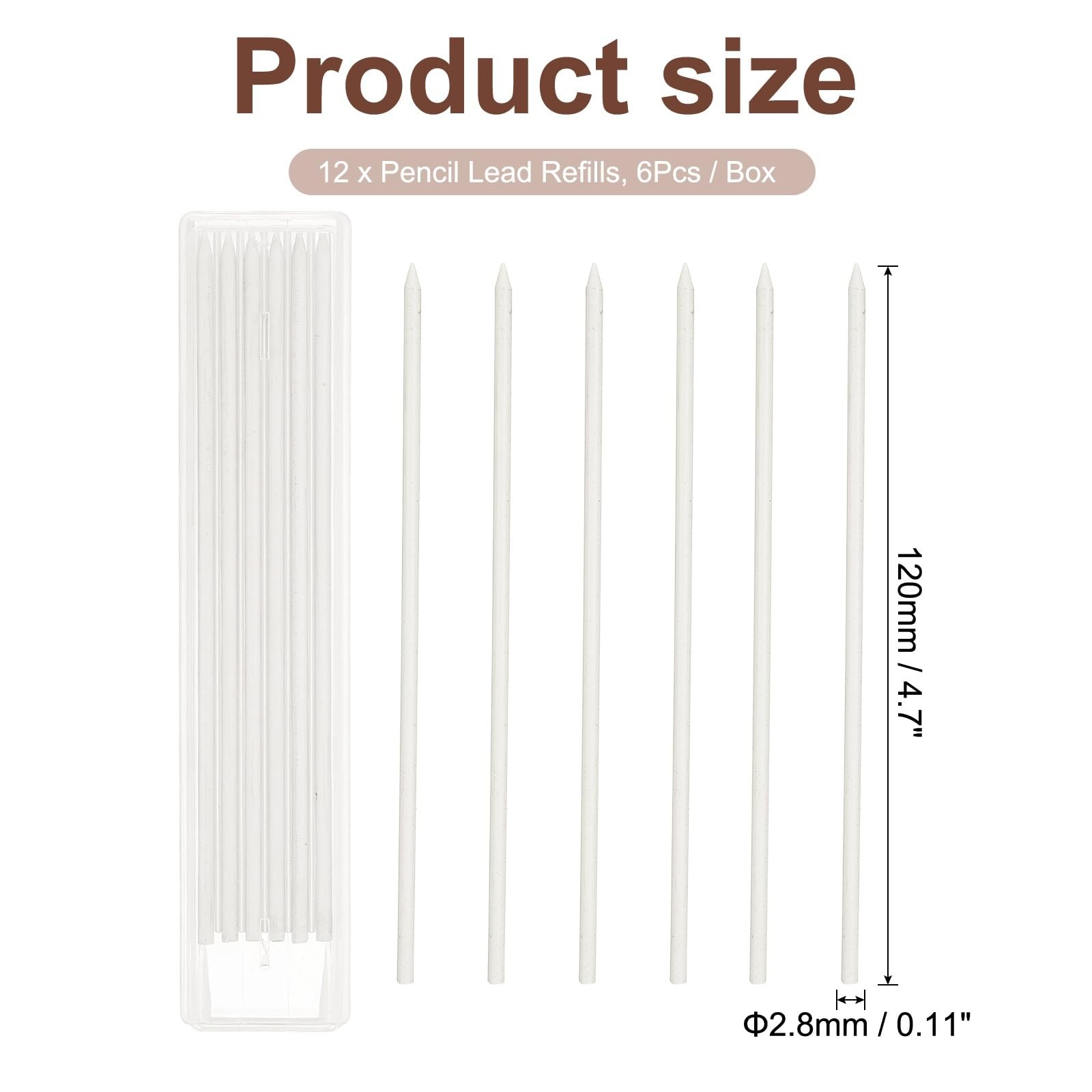 PATIKIL 12Pcs 2.8mm Carpenter Pencil Lead Refills, Solid Dry Pencil Refills B…